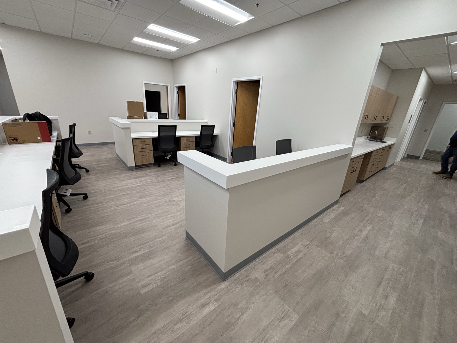 Dermatology clinic reception desk in solid surface by Argent Concepts